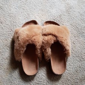 UO furry sandals